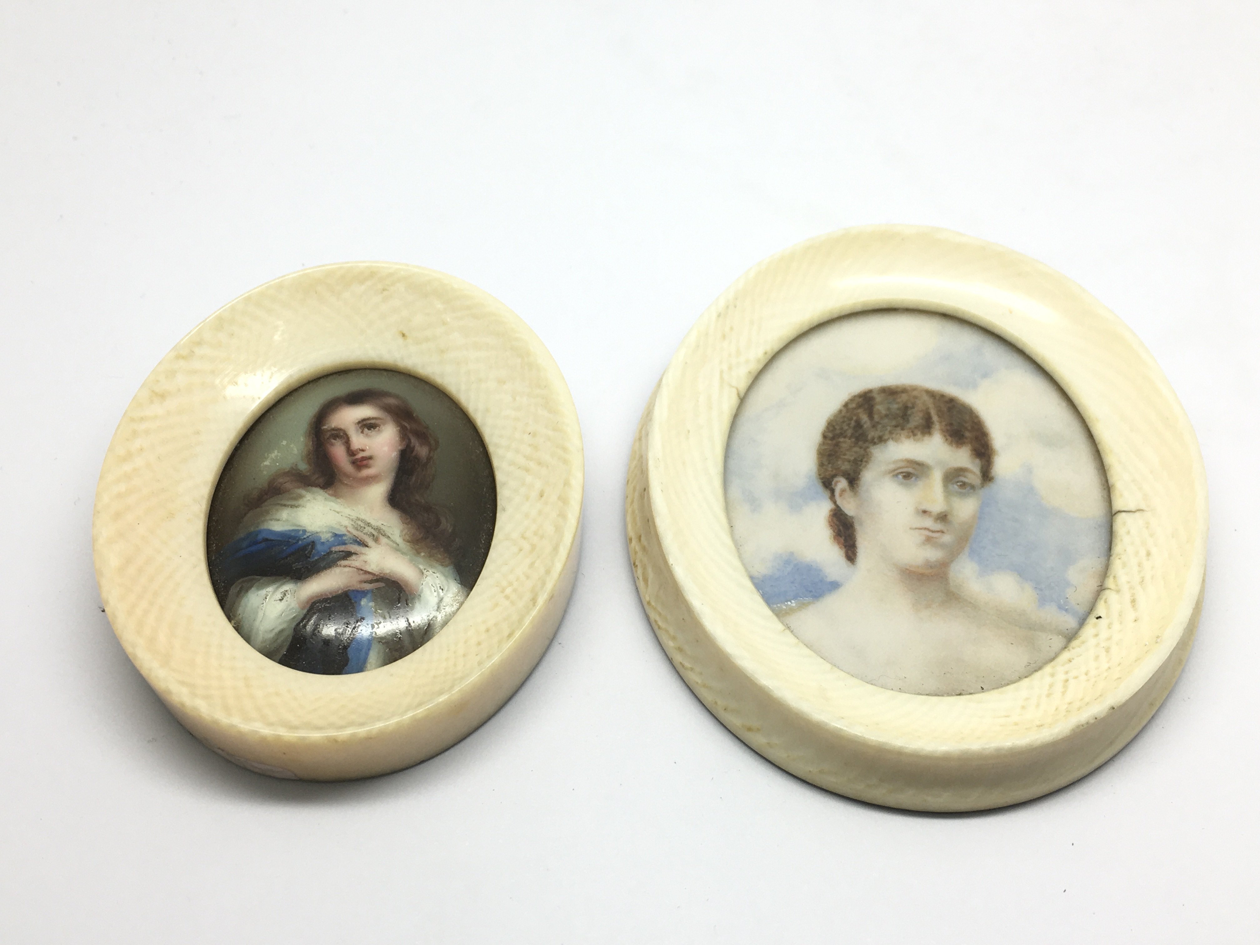 Two ivory framed oval miniatures.