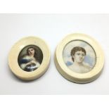 Two ivory framed oval miniatures.