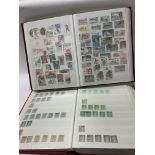 2 large stamp albums + 1 small blue stamp album.