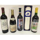 A collection of French wine including a bottles of