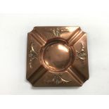 A WMF Art Nouveau copper ashtray, approx diameter
