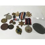 A collection of military medals including German a