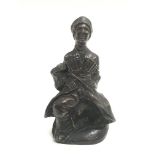 A heavy bronzed figure, possibly 19th Century and