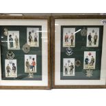 2 framed Military cap badge displays for Scottish