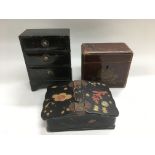 A small old Japanese lacquered apprentice chest, a