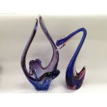 Two Murano glass items comprising a basket and an