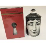 Two Fornasetti ceramic candle holders unused one i