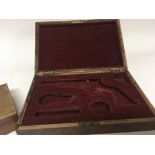 An Antique walnut revolver box and a Mahogany box