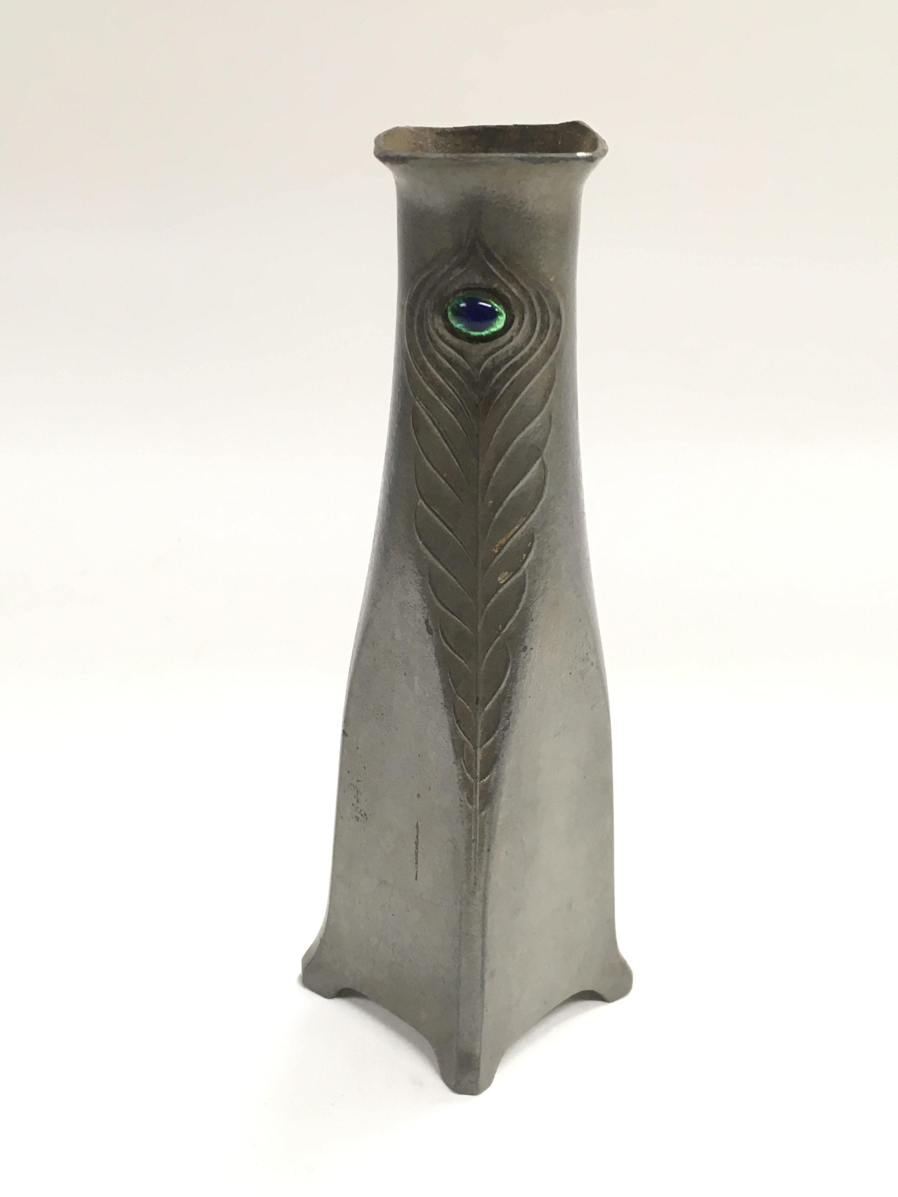 A small Art Nouveau pewter vase by Walter Scherf f