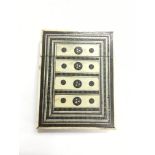 A Victorian wooden card case inlaid with bone deco