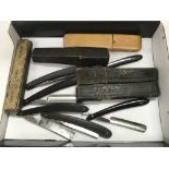 A collection of vintage straight razors, Sheffield