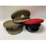 3 Military Service officers caps