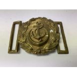 A 1909 Ottoman imperial navy officers belt buckle.