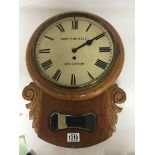 An Oak cased wall clock maker Edward Funnell Brigh