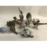 A Collection of Royal Copenhagen animal figures an