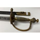 Victorian dress sword with with leather sheath and