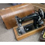 Two vintage sewing machines