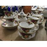 A Royal Albert tea set comprising cups, saucers, t