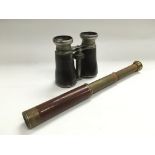 A pair of 19th Century leather covered binoculars