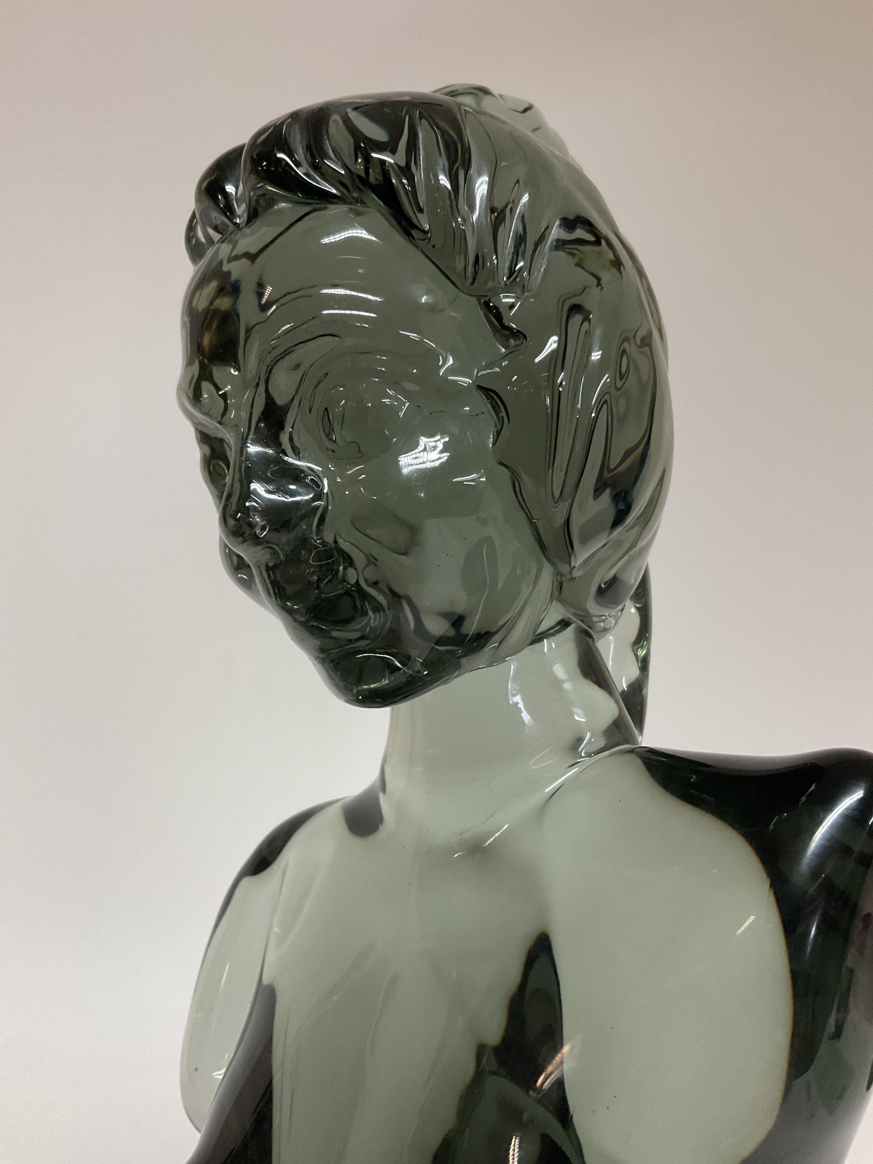 A Murano glass nude bust of a woman, c.1970, Indis