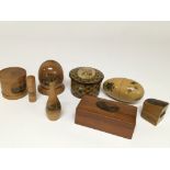 A collection of treen items.