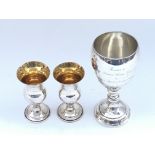 Three silver cups presented to Yeoman Warders.Provided with letter of Authenticity