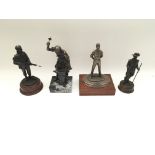 4 x bronze/ resin figures from the Tower of London Yeoman Warders. Provided with letter of