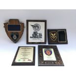 Collection of plaques given to the Tower of London Yeoman Warders. Accompanied by letter of