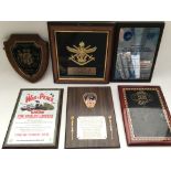 6 x plaques presented to Tower of London Yeoman Warders. Provided with letter of Authenticity.