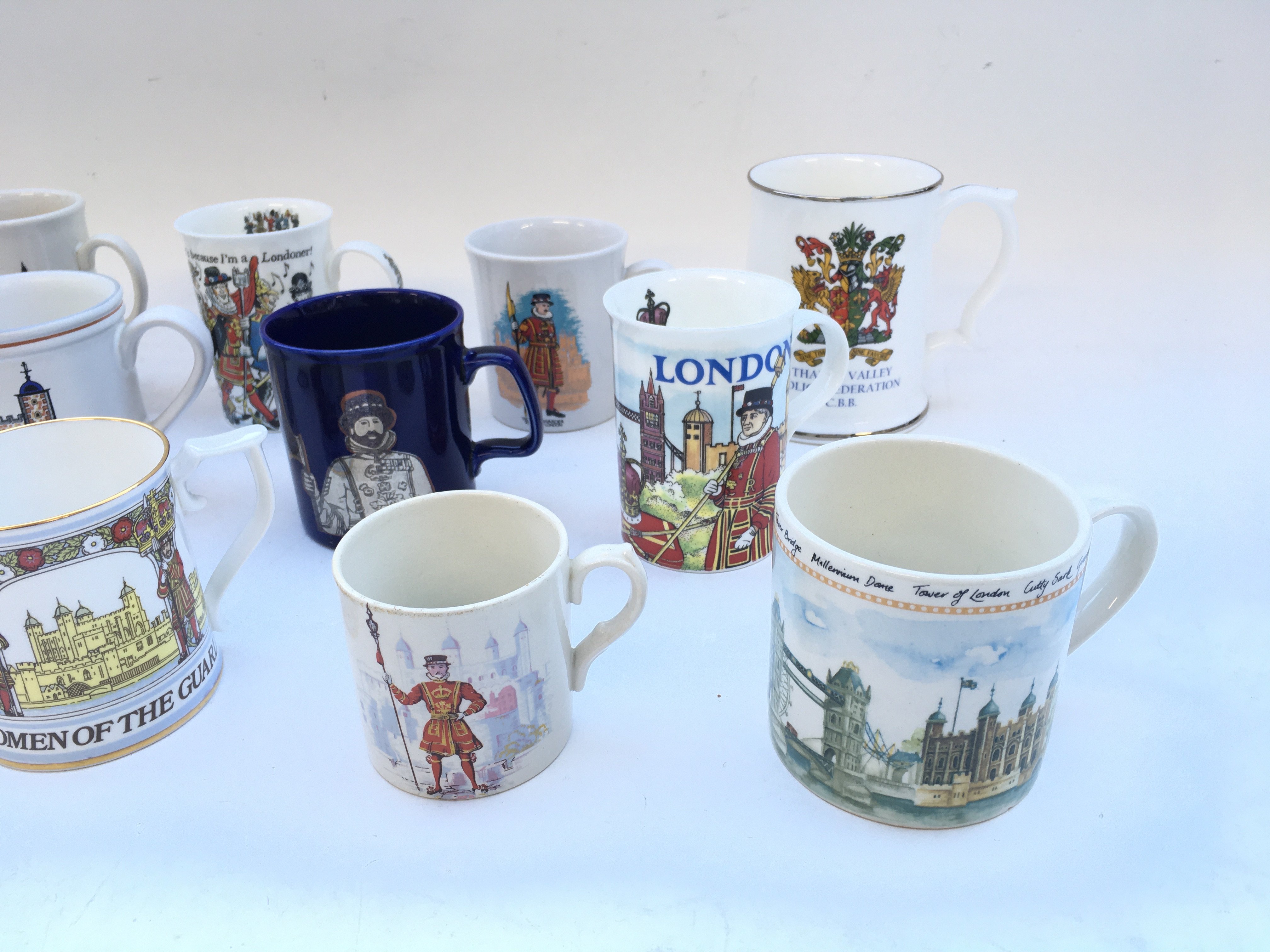 Collection of various mugs from the Tower of London Yeoman Warders. Accompanied by letter of - Image 4 of 5