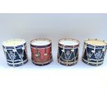 4 x various military drum ice buckets from Tower of London Yeoman Warders. Provided with letter of