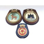 Navy plaques given to the Tower of London Yeoman Warders. Accompanied by letter of Authenticity.