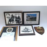 Collection of plaques given to the Tower of London Yeoman Warders. Accompanied by letter of