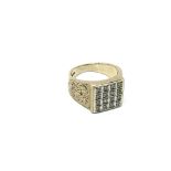 A sixteen stone 9ct gold diamond ring, approx 10.7