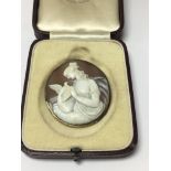 A Victorian oval cameo brooch of classical form fi