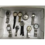 Ten vintage gents watches, various makes comprisin