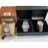 3 modern unused gents boxed wristwatchâ€™s.