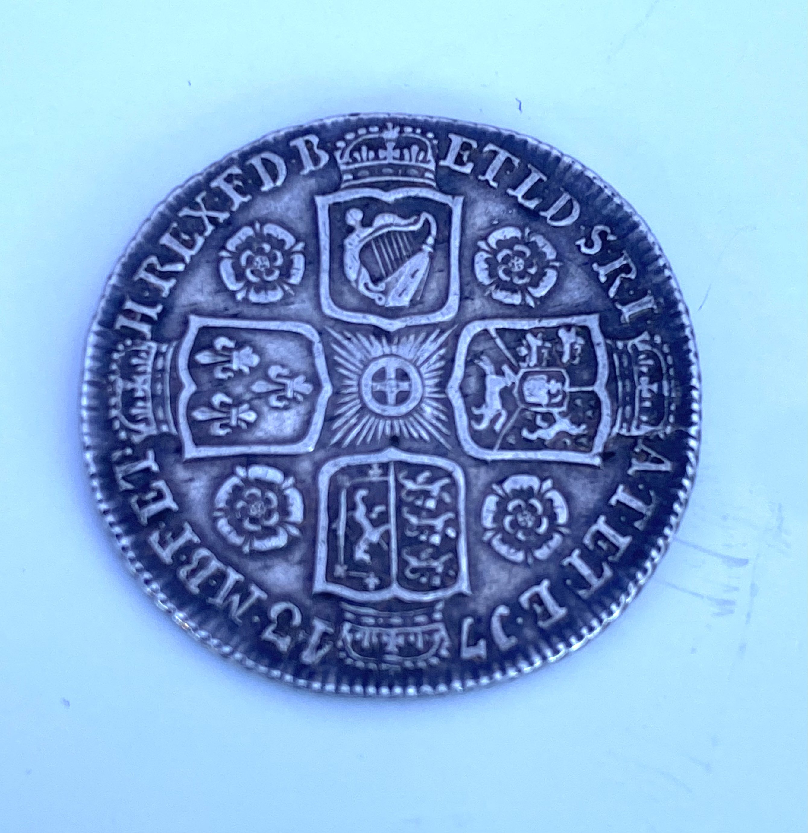 A Georgian 1743 shilling. - Image 2 of 2