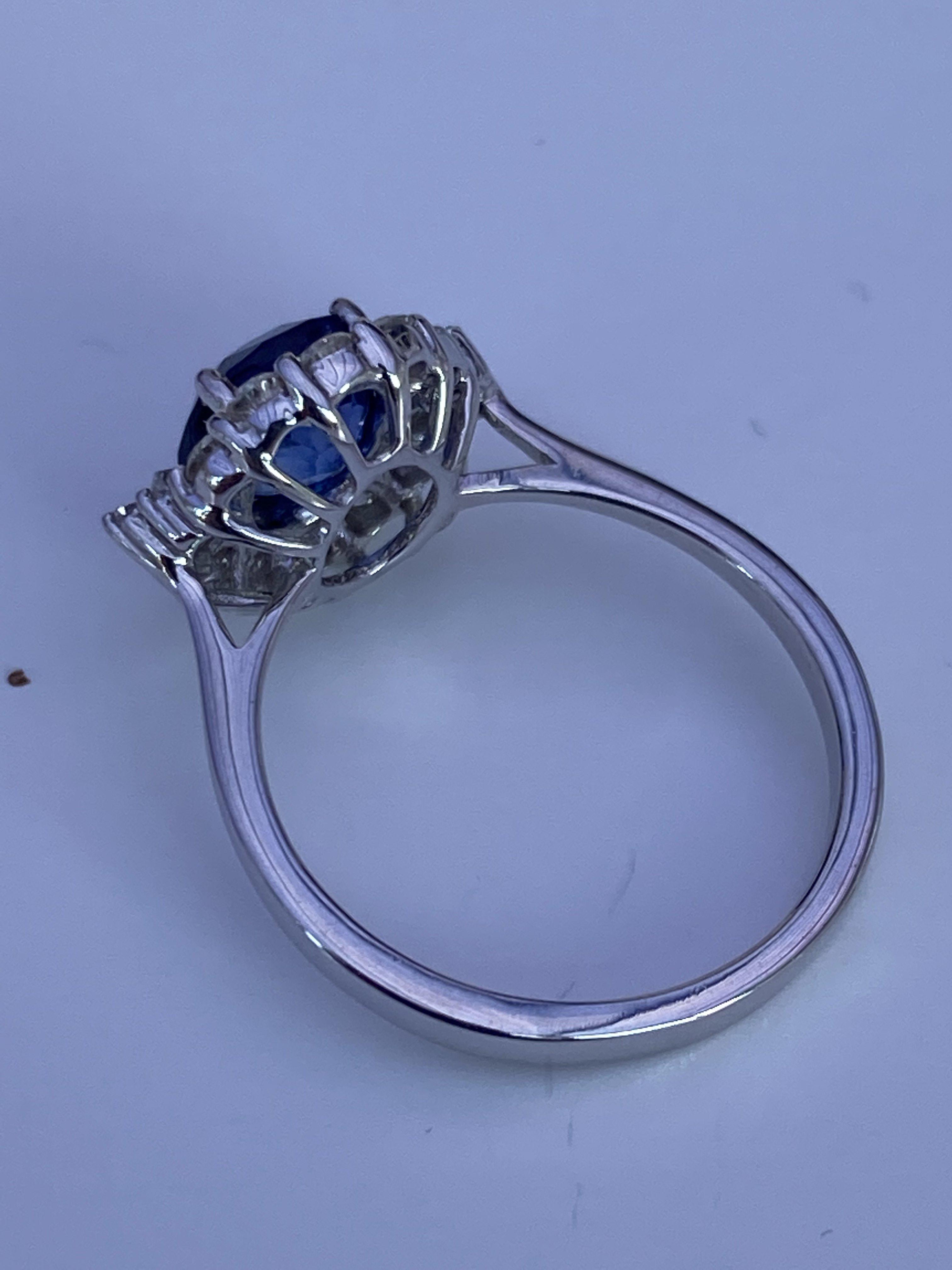 An 18ct white gold oval 1.73ct sapphire and 0.57ct - Image 3 of 3