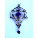 An Edwardian 9ct gold and amethyst set pendant.