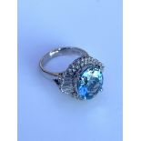 A large platinum dress ring set with a good qualit