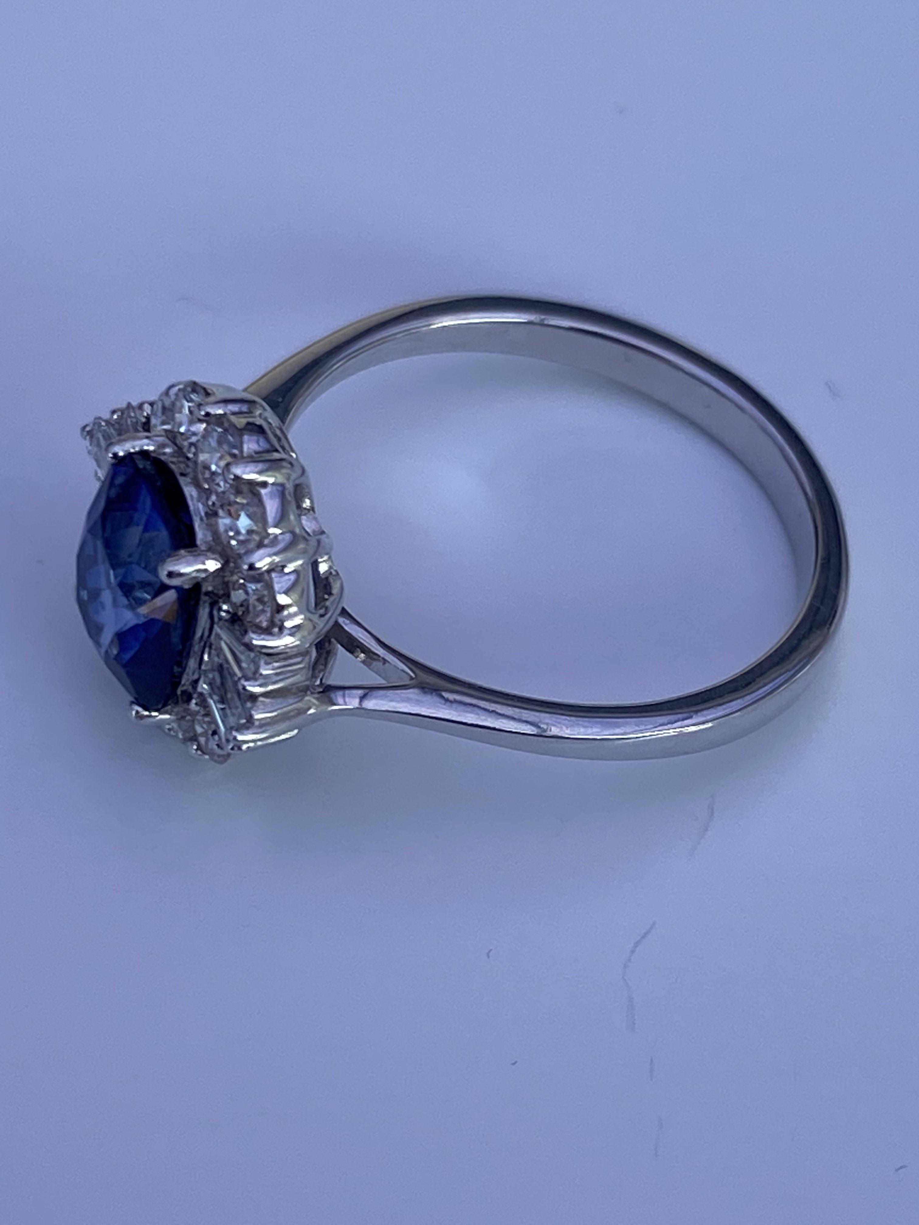 An 18ct white gold oval 1.73ct sapphire and 0.57ct - Image 2 of 3