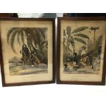 A pair of framed Victorian Indian colonial lithogr