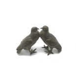 An Austrian bronze figural group of two lovebirds,