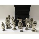 13 Royal Hampshire pewter Dickens figures.
