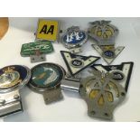 A collection of car badges, as pictured. Including
