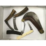 Five vintage pocket knives including early Sheffie