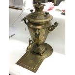 A pre 1917 Russian revolution brass charcoal samovar from the Tula region of Russia.