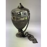 An early eastern silver plated incense burner - NO