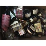 A collection of alcoholic miniatures- some whiskey